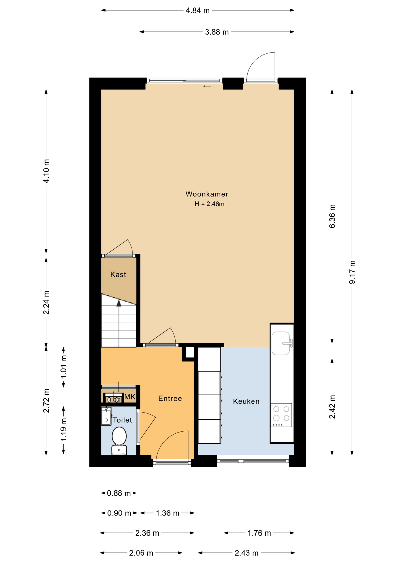 Lastdragerstraat 58 - 1335 VD - almere-plattegrond-1